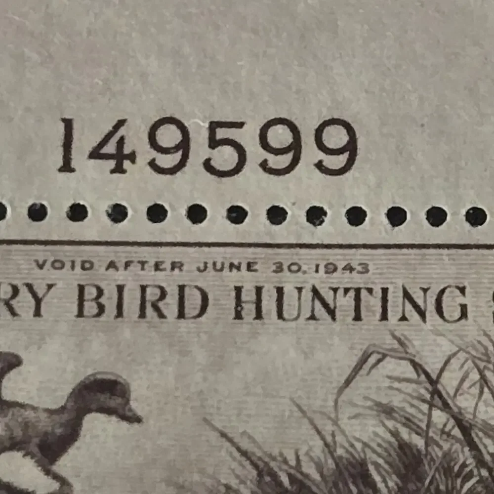 U.S. Dept. Of The Interior 1942-1943 Migratory Bird Hunting Stamp F 149599